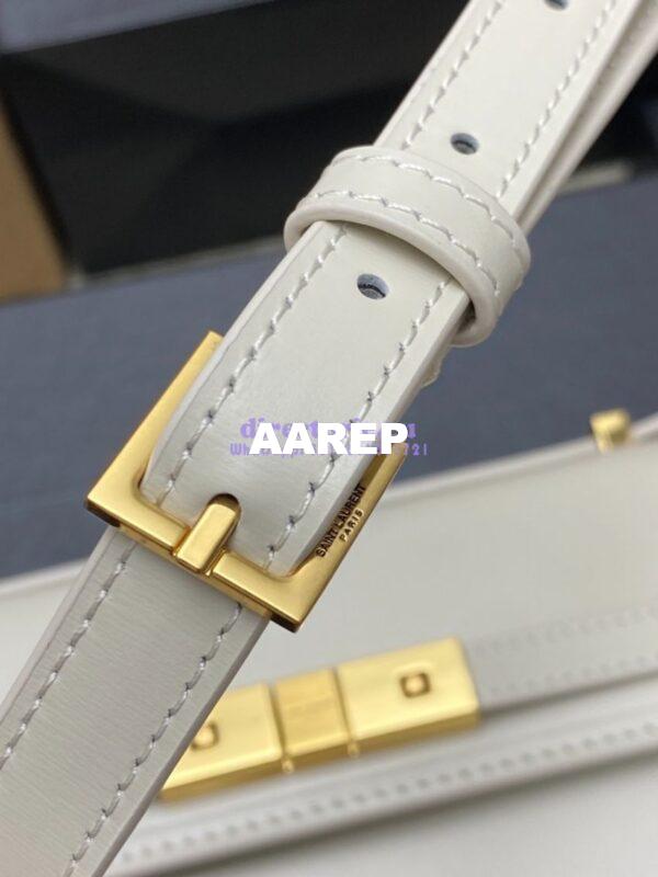 Replica Saint Laurent YSL Manhattan Small In white Patent Leather with Gold Hardware 727766 9