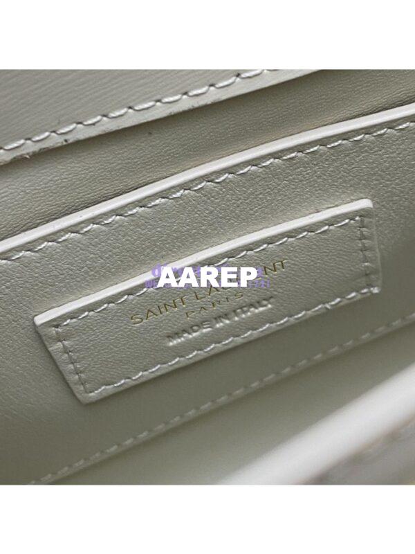 Replica Saint Laurent YSL Manhattan Small In white Patent Leather with Gold Hardware 727766 11