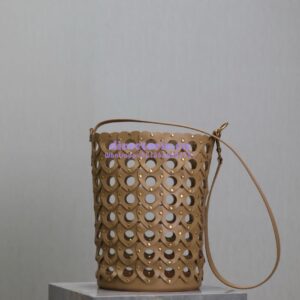 Replica YSL Saint Laurent Heart-Cutout Seau Bucket Bag 753827 Tan