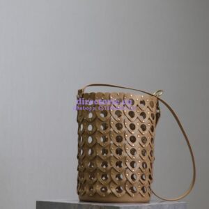 Replica YSL Saint Laurent Heart-Cutout Seau Bucket Bag 753827 Tan 2