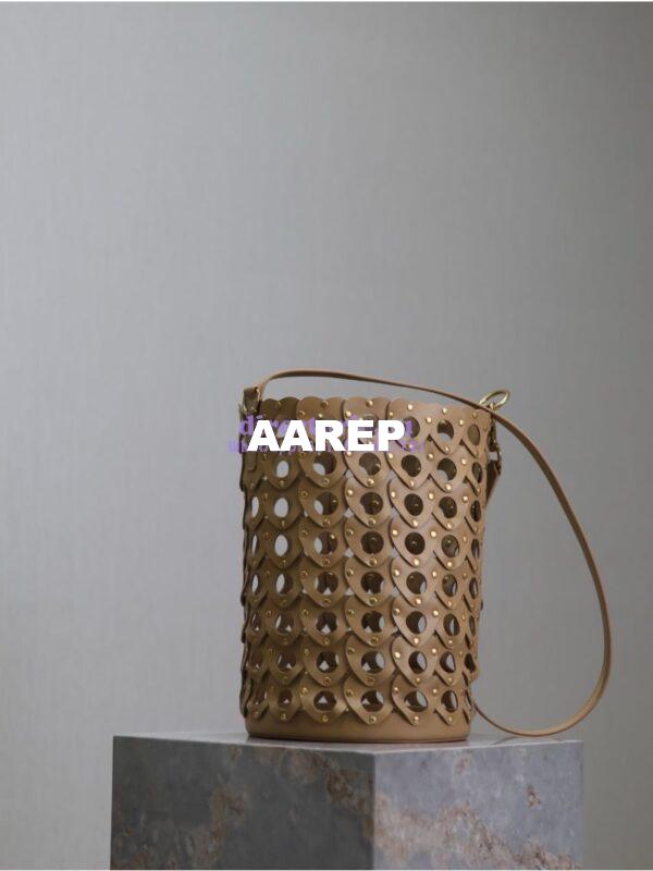 Replica YSL Saint Laurent Heart-Cutout Seau Bucket Bag 753827 Tan 4
