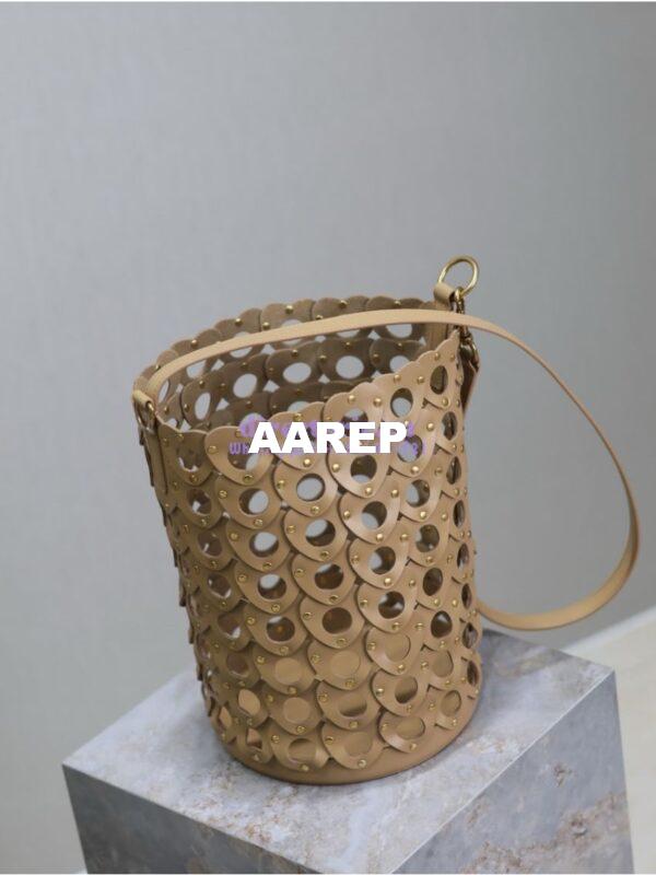 Replica YSL Saint Laurent Heart-Cutout Seau Bucket Bag 753827 Tan 6