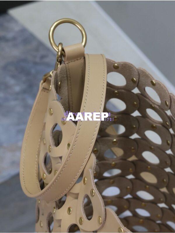 Replica YSL Saint Laurent Heart-Cutout Seau Bucket Bag 753827 Tan 10