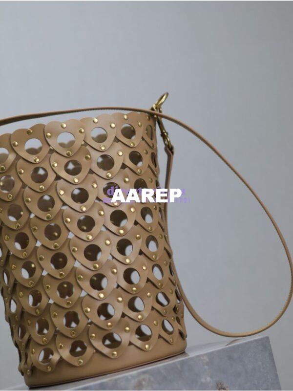Replica YSL Saint Laurent Heart-Cutout Seau Bucket Bag 753827 Tan 12