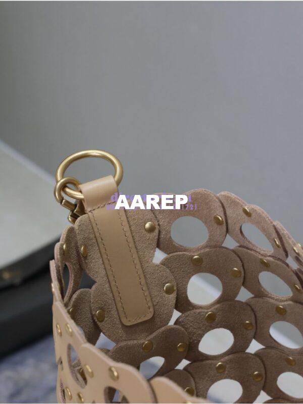 Replica YSL Saint Laurent Heart-Cutout Seau Bucket Bag 753827 Tan 13