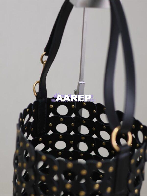 Replica YSL Saint Laurent Heart-Cutout Seau Bucket Bag 753827 Black 3