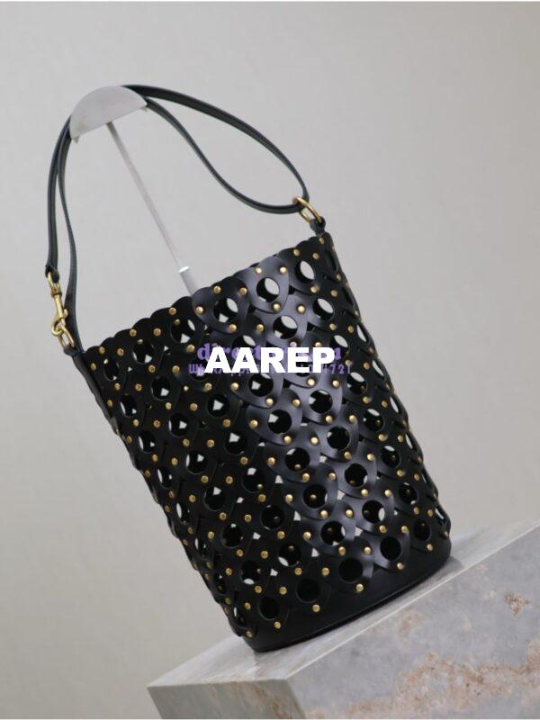 Replica YSL Saint Laurent Heart-Cutout Seau Bucket Bag 753827 Black 4