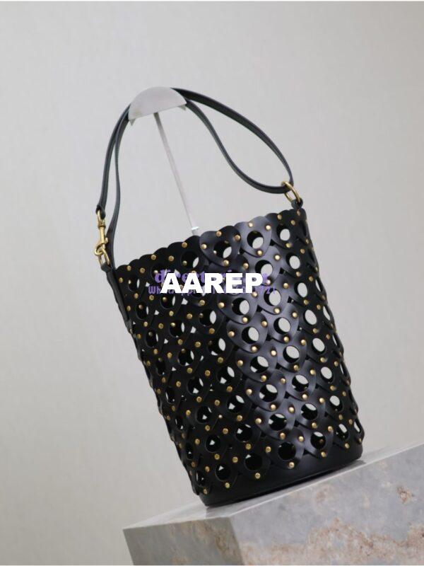 Replica YSL Saint Laurent Heart-Cutout Seau Bucket Bag 753827 Black 9