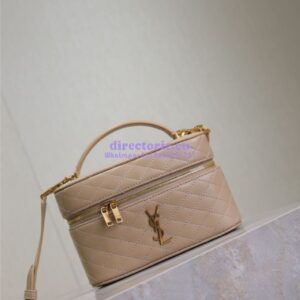 Replica Saint Laurent YSL Gaby Vanity Bag In Lambskin 7667311 DK toffee 2