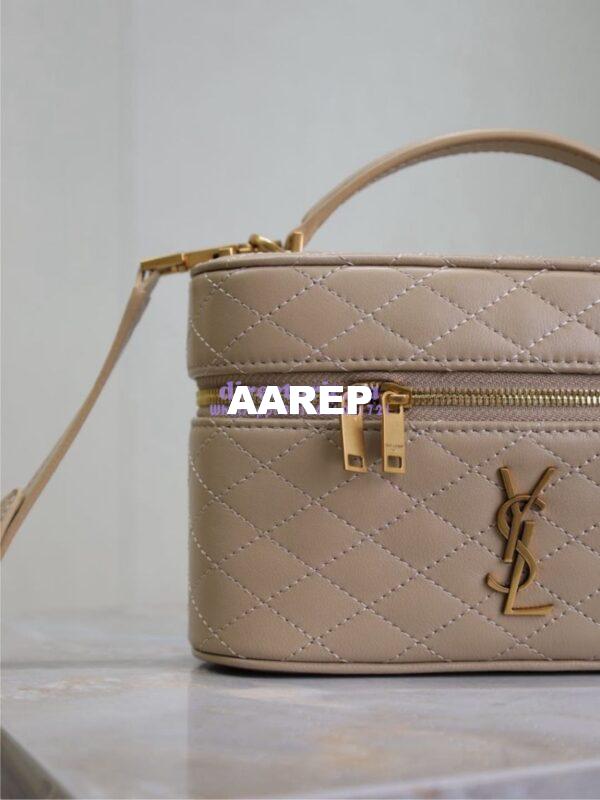 Replica Saint Laurent YSL Gaby Vanity Bag In Lambskin 7667311 DK toffee 6