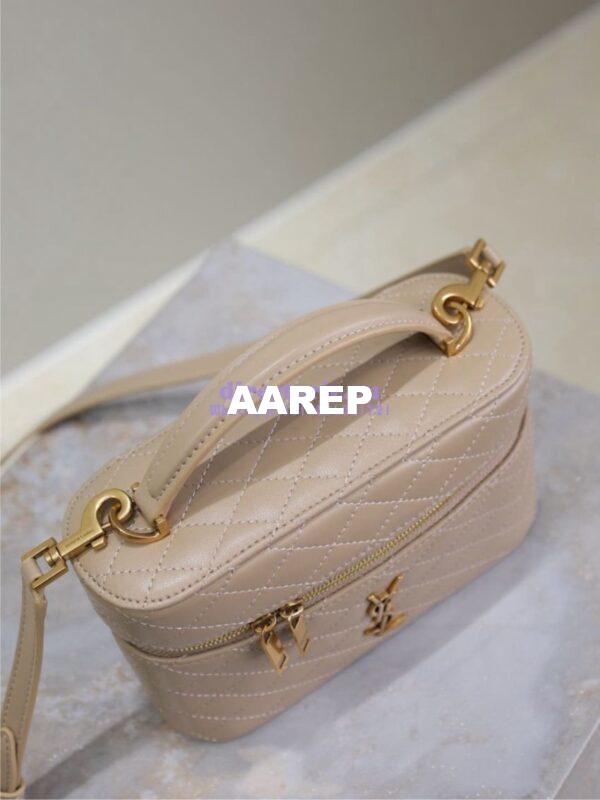 Replica Saint Laurent YSL Gaby Vanity Bag In Lambskin 7667311 DK toffee 7