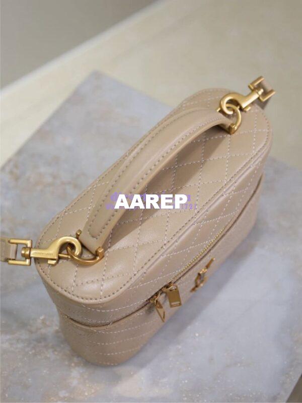 Replica Saint Laurent YSL Gaby Vanity Bag In Lambskin 7667311 DK toffee 10