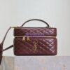 Replica Saint Laurent YSL Gaby Vanity Bag In Lambskin 7667311 DK toffee