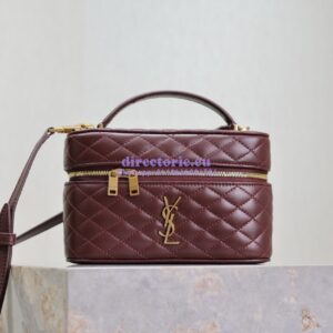 Replica Saint Laurent YSL Gaby Vanity Bag In Lambskin 7667311 Rouge Cabernet