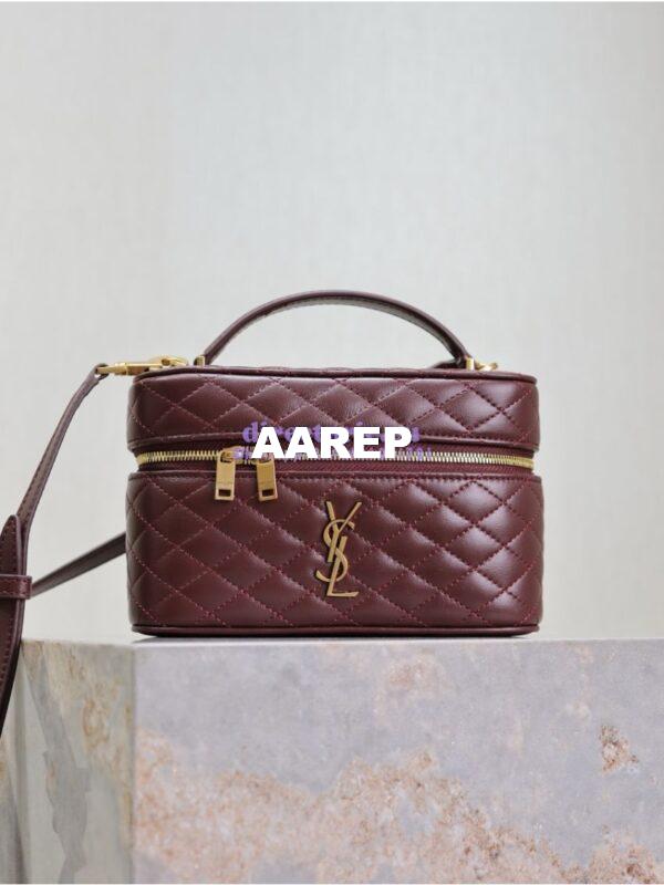 Replica Saint Laurent YSL Gaby Vanity Bag In Lambskin 7667311 Rouge Cabernet 3