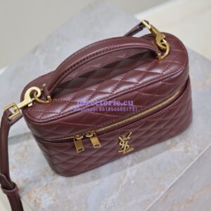 Replica Saint Laurent YSL Gaby Vanity Bag In Lambskin 7667311 Rouge Cabernet 2