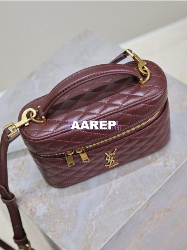 Replica Saint Laurent YSL Gaby Vanity Bag In Lambskin 7667311 Rouge Cabernet 4