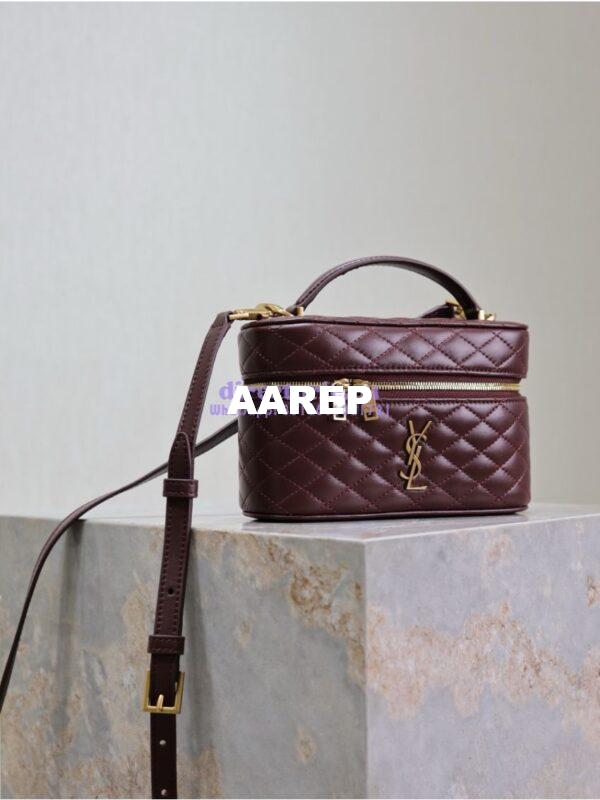 Replica Saint Laurent YSL Gaby Vanity Bag In Lambskin 7667311 Rouge Cabernet 5