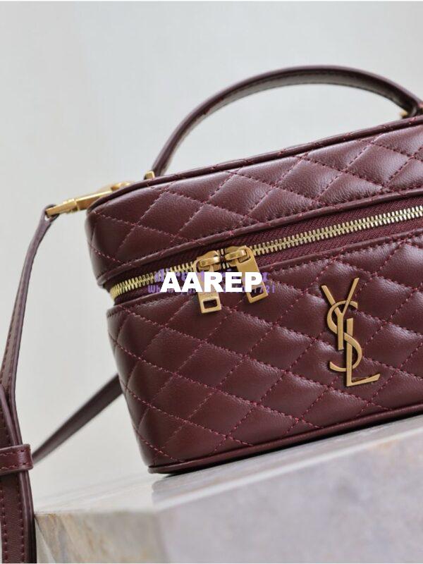 Replica Saint Laurent YSL Gaby Vanity Bag In Lambskin 7667311 Rouge Cabernet 6