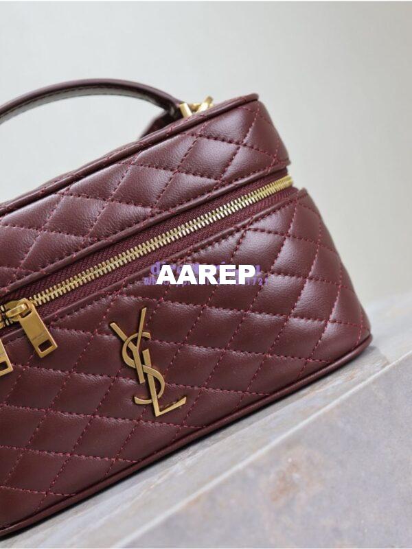 Replica Saint Laurent YSL Gaby Vanity Bag In Lambskin 7667311 Rouge Cabernet 7