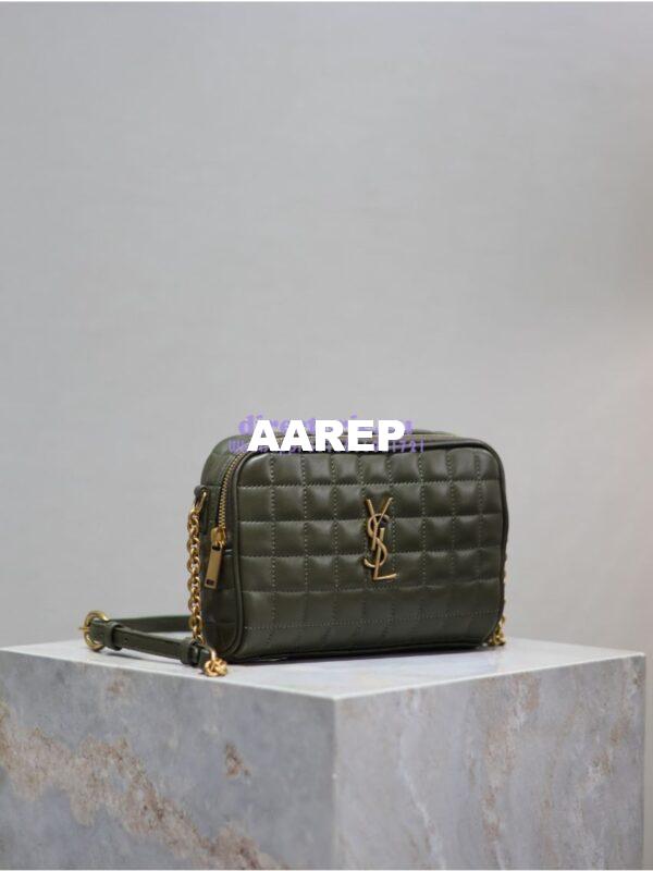 Replica YSL Saint Laurent Cassandre Matelassé Carré Camera Bag Lambskin 764809 Light Musk 4