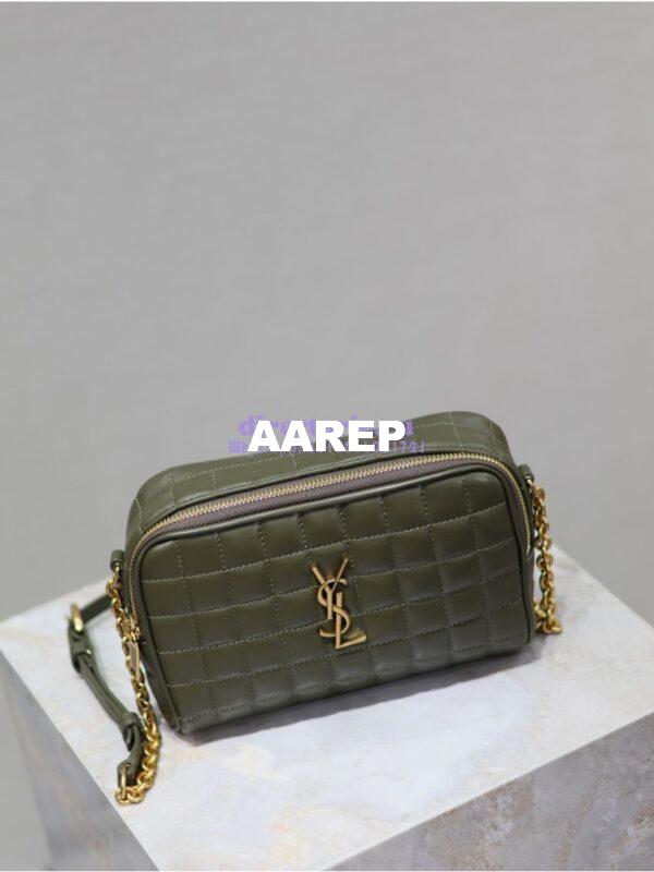 Replica YSL Saint Laurent Cassandre Matelassé Carré Camera Bag Lambskin 764809 Light Musk 5