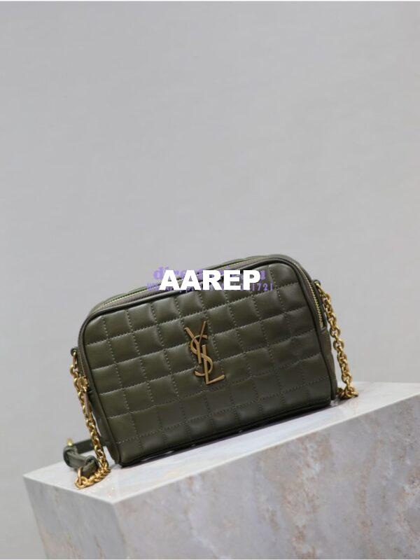 Replica YSL Saint Laurent Cassandre Matelassé Carré Camera Bag Lambskin 764809 Light Musk 9