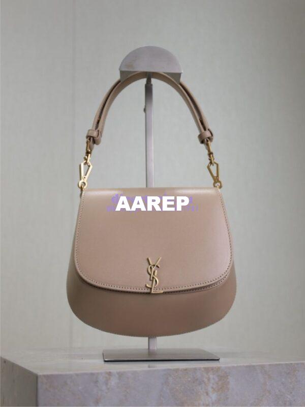 Replica YSL Saint Laurent Voltaire Top Handle In Box Leather 8008460 Dk Toffee