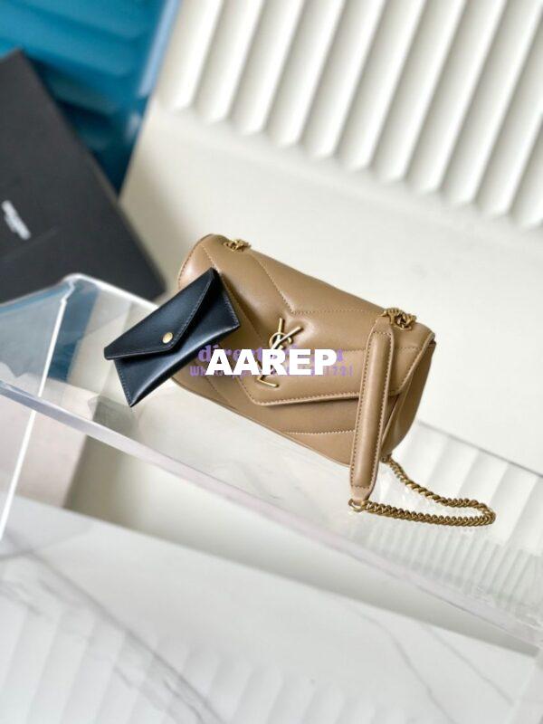 Replica YSL Saint Laurent Loulou Mini In Lambskin 821749 Natural Tan 3