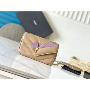 Replica YSL Saint Laurent Loulou Mini In Lambskin 821749 Natural Tan 2