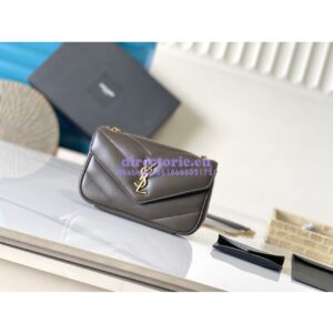 Replica YSL Saint Laurent Loulou Mini In Lambskin 821749 Dark Strong Moss 2