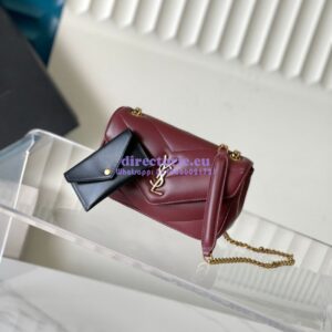 Replica YSL Saint Laurent Loulou Mini In Lambskin 821749 Rouge Cabernet