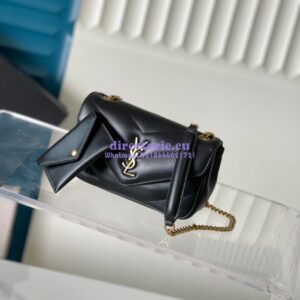 Replica YSL Saint Laurent Loulou Mini In Lambskin 821749 Black