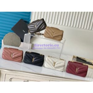 Replica YSL Saint Laurent Loulou Small In Matelassé Lambskin 801437 Dark Strong Moss