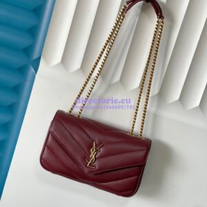 Replica YSL Saint Laurent Loulou Small In Matelassé Lambskin 801437 Rouge Cabernet
