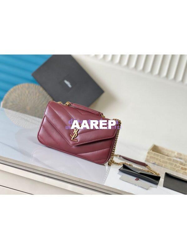 Replica YSL Saint Laurent Loulou Small In Matelassé Lambskin 801437 Rouge Cabernet 5