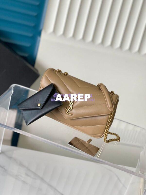 Replica YSL Saint Laurent Loulou Small In Matelassé Lambskin 801437 Natural Tan 2