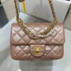 Replica Chanel 24P Seasonal Mini Flap Bag with Pearl Top Handle Chain AS4385 Iridescent Light Blue