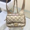 Replica Chanel 24P Seasonal Mini Flap Bag with Pearl Top Handle Chain AS4385 Iridescent Pink
