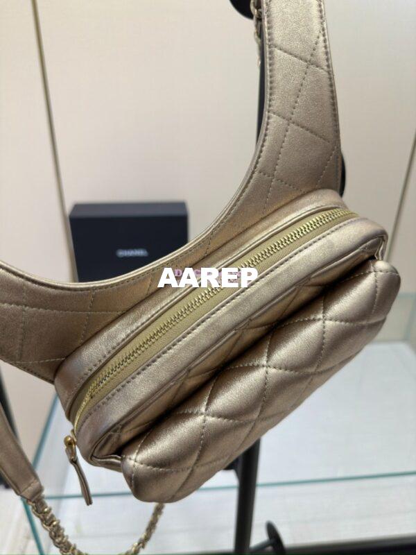Replica Chanel 24P Limited Edition Metallic Lambskin Backpack AS4621 Gold 6