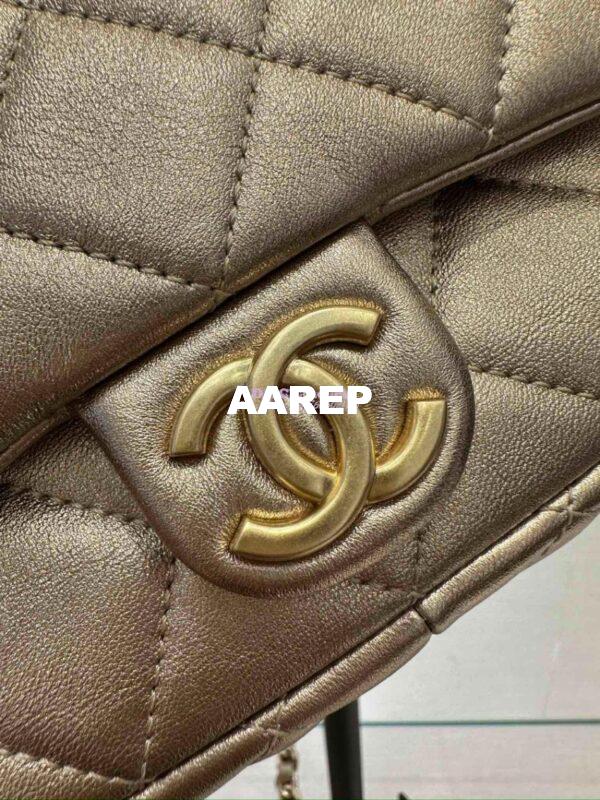 Replica Chanel 24P Limited Edition Metallic Lambskin Backpack AS4621 Gold 7