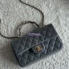 Replica Chanel New 24K Lambskin Mini Flap Bag With Metal Top Handle AS2431 Black