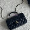 Replica Chanel Mini Flap Bag With Top Handle AS2431 in Lambskin Caramel with Light Gold Hardware 2
