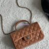 Replica Chanel Mini Flap Bag With Top Handle AS2431 in Lambskin Light Pink with Light Gold Hardware 2