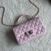 Replica Chanel Mini Flap Bag With Top Handle AS2431 in Grained Calfskin White 2