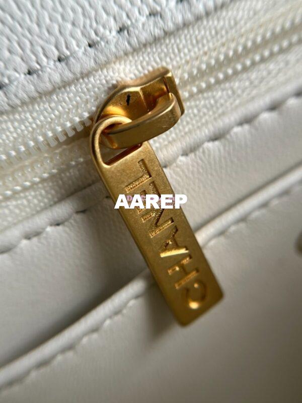 Replica Chanel Mini Flap Bag With Top Handle AS2431 in Grained Calfskin White 14