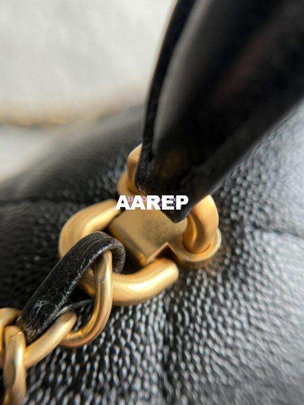 Replica Chanel Mini Flap Bag With Top Handle AS2431 in Grained Calfskin Black 8