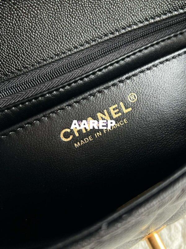 Replica Chanel Mini Flap Bag With Top Handle AS2431 in Grained Calfskin Black 16
