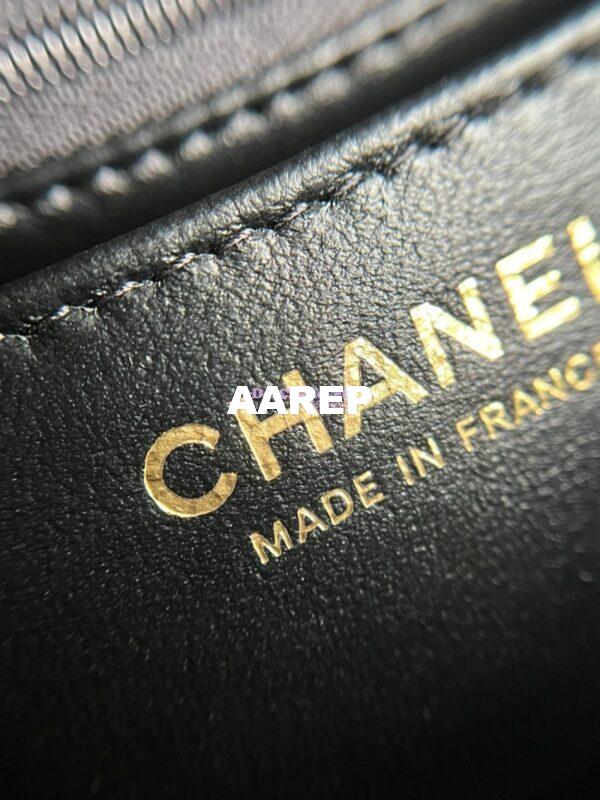 Replica Chanel Mini Flap Bag With Top Handle AS2431 in Grained Calfskin Black 17