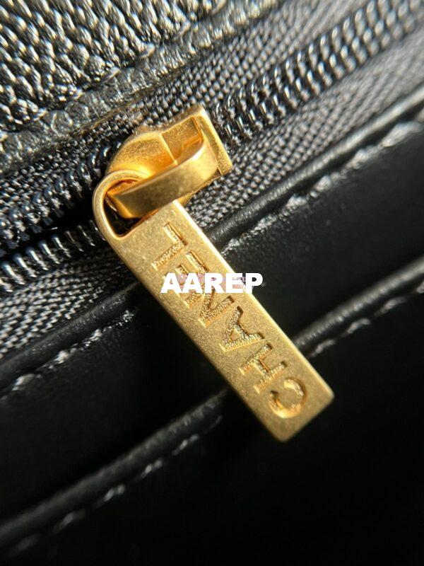 Replica Chanel Mini Flap Bag With Top Handle AS2431 in Grained Calfskin Black 18